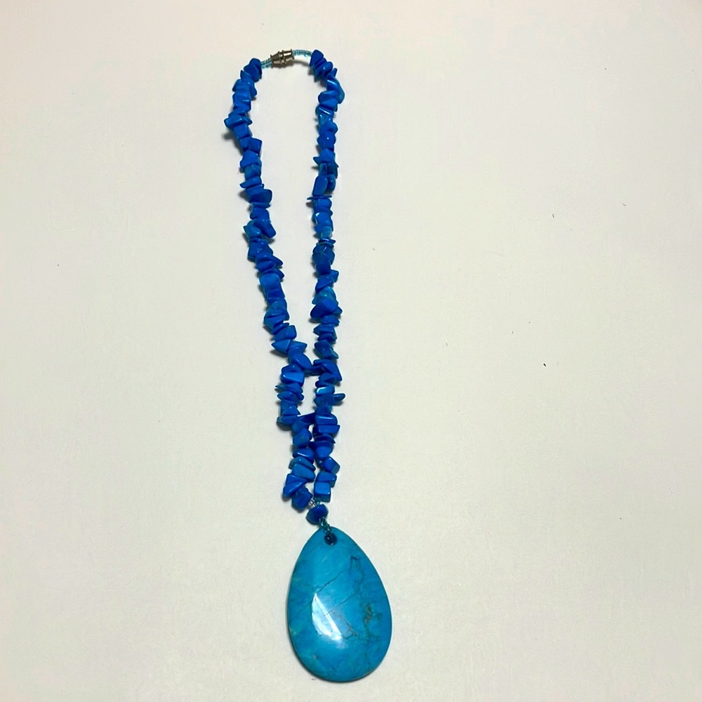 Turquoise blue stone necklace